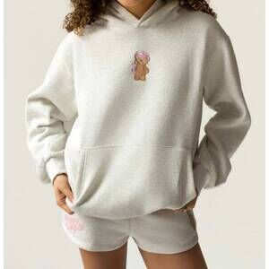 NEW THE HAPPY CAMP3R grad bear hoodie in heathery gray